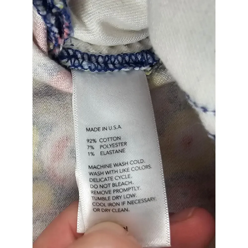 Kate spade dizzy bright floral unique fun teacher pants 27 EUC ankle crop skinny